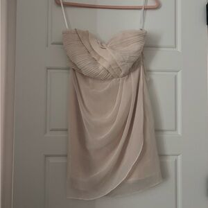 Elegant Cream Draped Women's Dress